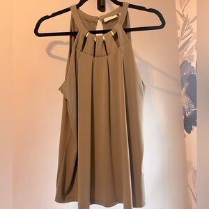New York & Company women’s olive green stretch halter top size L